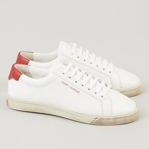 Saint Laurent Red and White Andy Sneakers (Size 36)